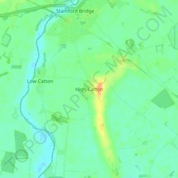 Carte topographique High Catton, altitude, relief