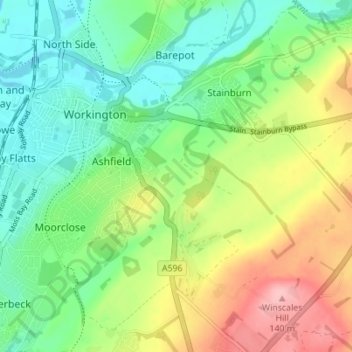 Carte topographique Schoose, altitude, relief