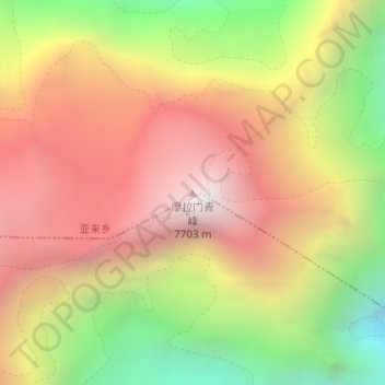 Carte topographique Molamenqing, altitude, relief