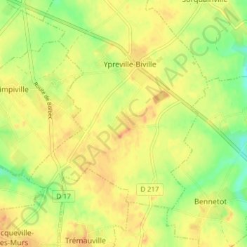 Carte topographique Joyeux, altitude, relief