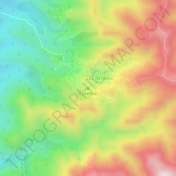 Carte topographique Cumbre, altitude, relief