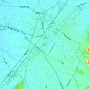 Carte topographique Hebizuka, altitude, relief