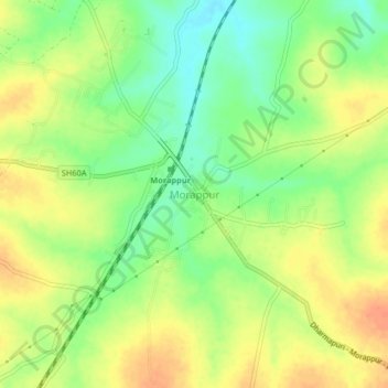 Carte topographique Morappur, altitude, relief
