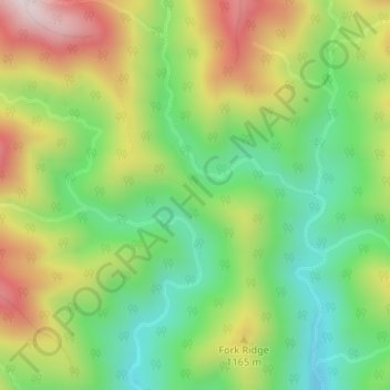 Carte topographique Deep Creek Gap, altitude, relief
