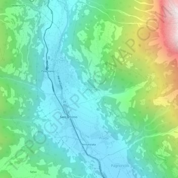 Carte topographique Cologna, altitude, relief