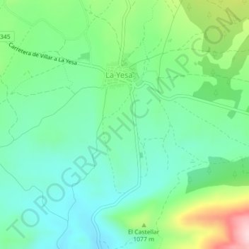 Carte topographique Las Quinchas, altitude, relief