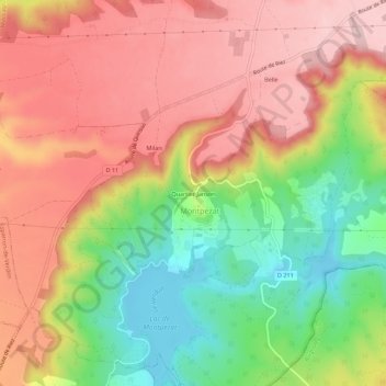 Carte topographique Quartier Janson, altitude, relief