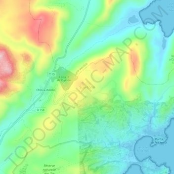 Carte topographique Suartone, altitude, relief
