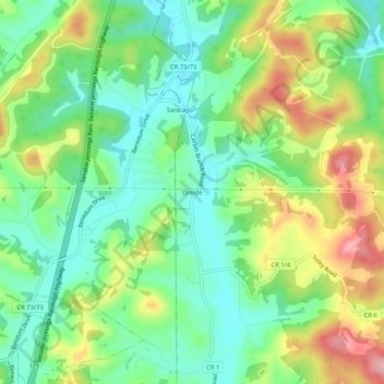 Carte topographique Oreide, altitude, relief