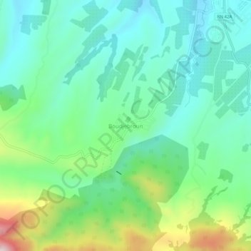 Carte topographique Boudjebroun, altitude, relief