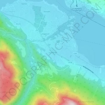 Carte topographique Gschwendt, altitude, relief