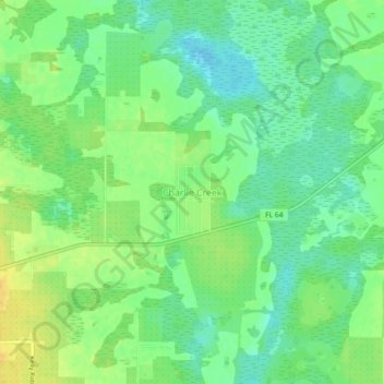 Carte topographique Charlie Creek, altitude, relief