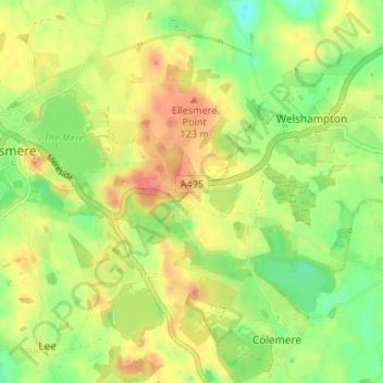 Carte topographique Newton, altitude, relief