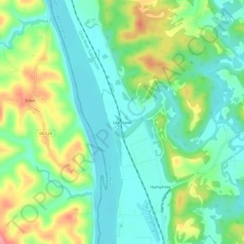 Carte topographique Lee Creek, altitude, relief