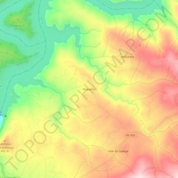 Carte topographique Roqueiro, altitude, relief