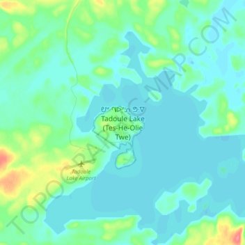 Carte topographique Tadoule Lake, altitude, relief