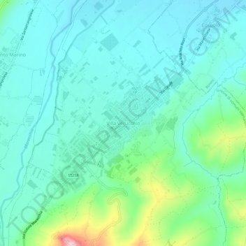 Carte topographique Villa Verucchio, altitude, relief