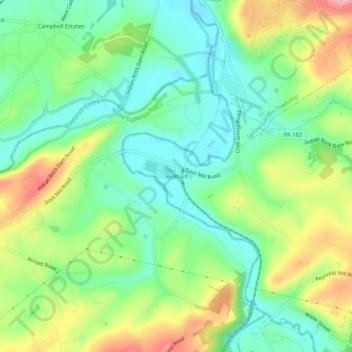 Carte topographique Brillhart, altitude, relief