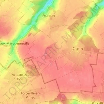 Carte topographique Yonville, altitude, relief
