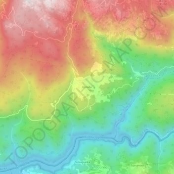 Carte topographique Ermida, altitude, relief