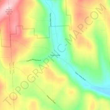 Carte topographique Taylor Valley, altitude, relief
