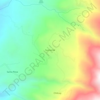 Carte topographique Suncamal, altitude, relief