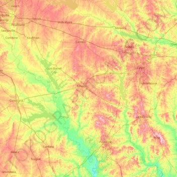 Carte topographique Henderson, altitude, relief