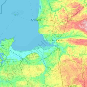 Carte topographique Tombelaine, altitude, relief