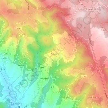 Carte topographique Tricolet, altitude, relief