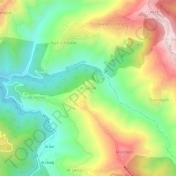 Carte topographique Aït Sellane, altitude, relief