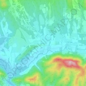 Carte topographique Ozaeta, altitude, relief