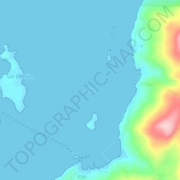 Carte topographique Elat, altitude, relief