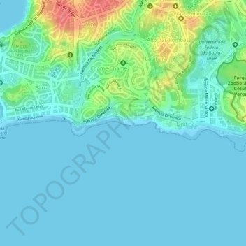 Carte topographique Suspiro da Jubarte, altitude, relief