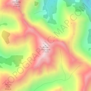 Carte topographique Mount McDougall, altitude, relief
