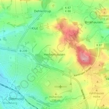 Carte topographique Herberhausen, altitude, relief