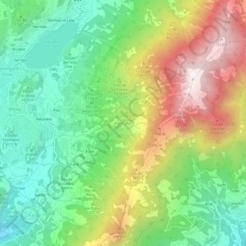 Carte topographique Fovo alto, altitude, relief