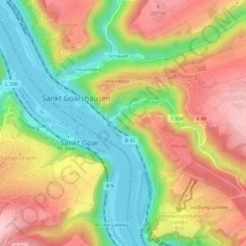 Carte topographique Château du Katz, altitude, relief