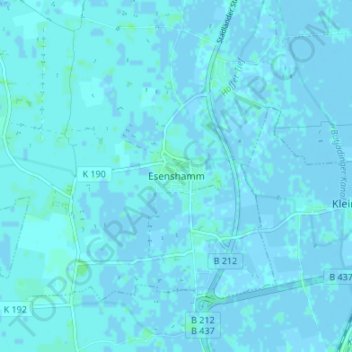 Carte topographique Esenshamm, altitude, relief