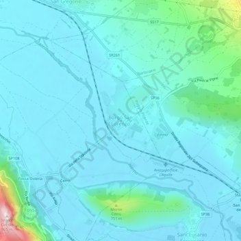 Carte topographique Borgo San Lorenzo, altitude, relief
