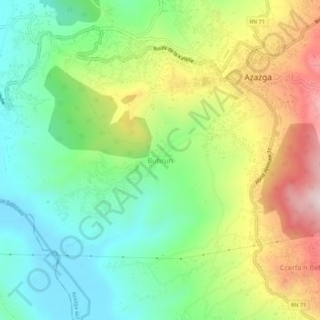 Carte topographique Boubroune, altitude, relief