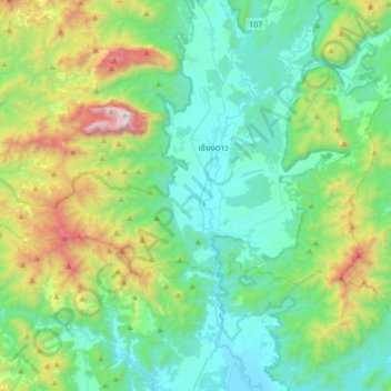 Carte topographique Mae Na, altitude, relief