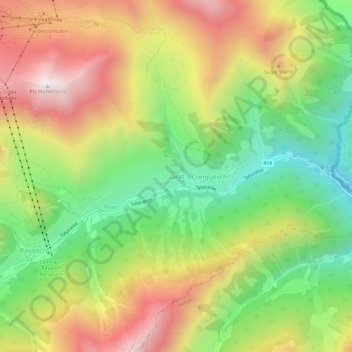 Carte topographique Laret, altitude, relief