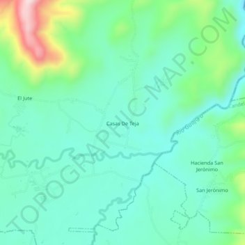 Carte topographique Casas De Teja, altitude, relief