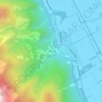 Carte topographique Beffeux, altitude, relief