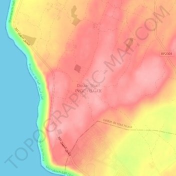 Carte topographique Douar Shaif, altitude, relief