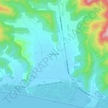 Carte topographique Pian di Rocca, altitude, relief