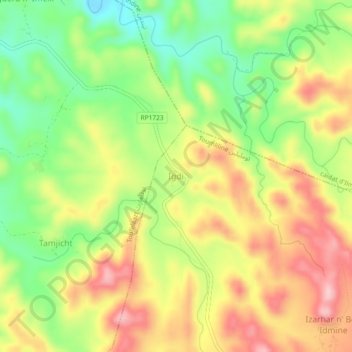 Carte topographique Igdi, altitude, relief