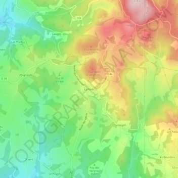 Carte topographique La Forêt, altitude, relief