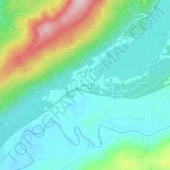 Carte topographique Beaver, altitude, relief