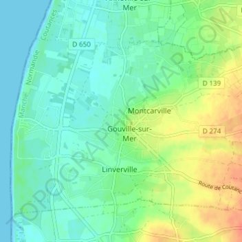 Carte topographique La Grande Jeannerie, altitude, relief